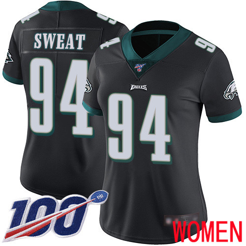 Women Philadelphia Eagles #94 Josh Sweat Black Alternate Vapor Untouchable NFL Jersey Limited Player->nfl t-shirts->Sports Accessory
